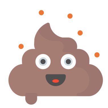 happy shit emoji icon, vector illustration isolated on white background 