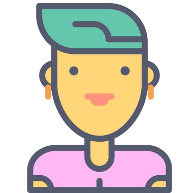 Kadın. Web simgesi basit illüstrasyon