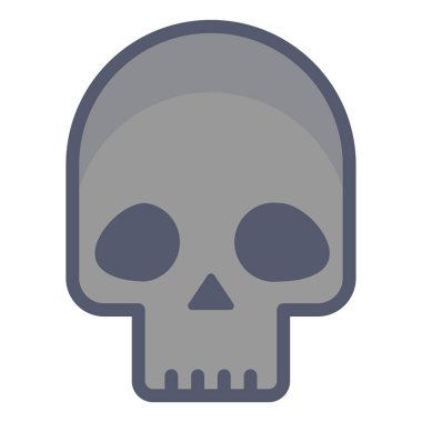 kafatası simgesi, vektör illüstrasyonu beyaz arkaplanda izole edildi