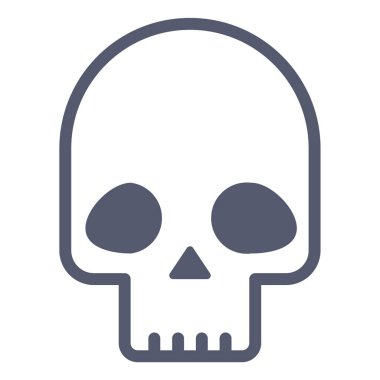 kafatası simgesi, vektör illüstrasyonu beyaz arkaplanda izole edildi