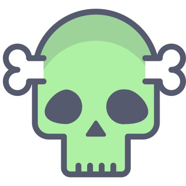 kafatası simgesi, vektör illüstrasyonu beyaz arkaplanda izole edildi