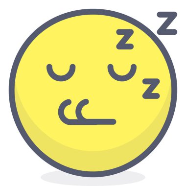 uyuyan emoji simgesi, beyaz arkaplanda izole edilmiş vektör çizimi 