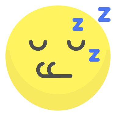 uyuyan emoji simgesi, beyaz arkaplanda izole edilmiş vektör çizimi 