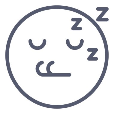 uyuyan emoji simgesi, beyaz arkaplanda izole edilmiş vektör çizimi 