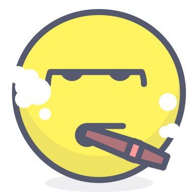 tüten emoji simgesi, beyaz arkaplanda izole edilmiş vektör illüstrasyonu 