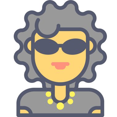 Kadın. Web simgesi basit illüstrasyon