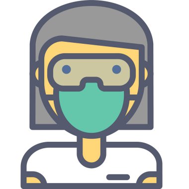 Doktor. Web simgesi basit illüstrasyon