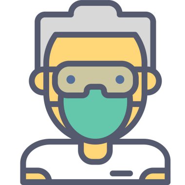 Doktor. Web simgesi basit illüstrasyon