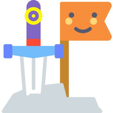 Şirin yüz ifadesi. Basit tasarım