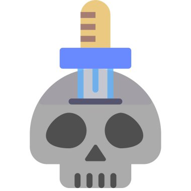 kafatası simgesi, vektör illüstrasyonu beyaz arkaplanda izole edildi