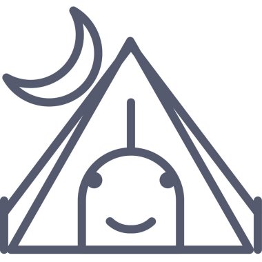 Çadır. Web simgesi basit illüstrasyon