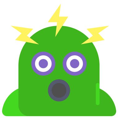 gök gürültüsü karakter simgesi, vektör illüstrasyonu beyaz arkaplanda izole edildi  