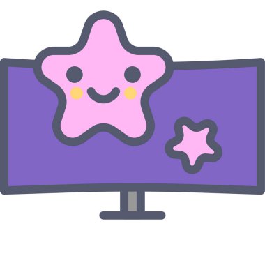 Bilgisayar. Web simgesi basit illüstrasyon