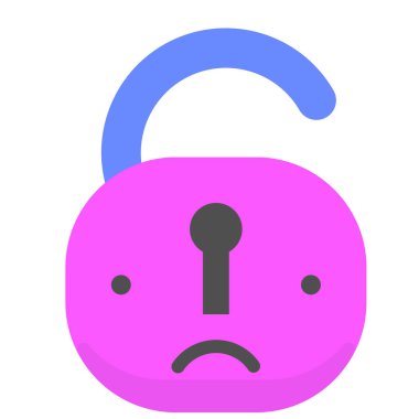 Asma kilit. Web simgesi basit illüstrasyon