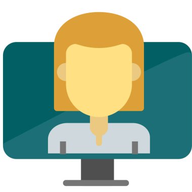 Kadın. Web simgesi basit illüstrasyon