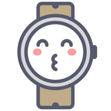 beyaz arkaplanda izole edilmiş saat simgesi ve vektör illüstrasyonu 