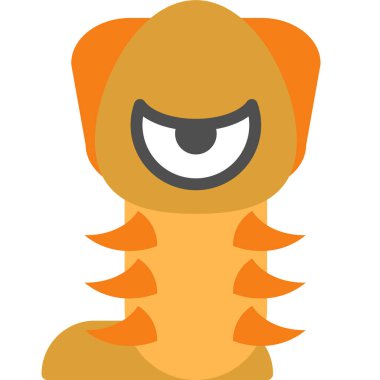 solucan karakter simgesi, vektör illüstrasyonu beyaz arkaplanda izole edildi  