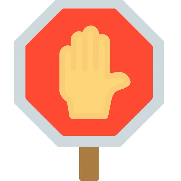 Señal Stop Icono Web — Vector de stock
