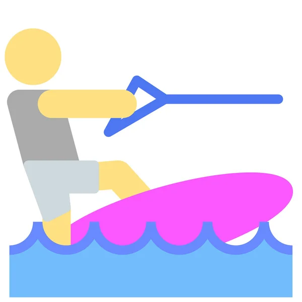 Surf Board Icona Web Semplice Illustrazione — Vettoriale Stock