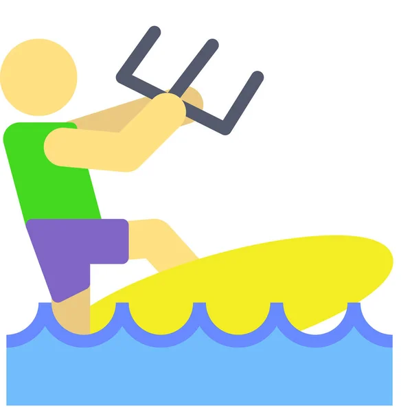 Surf Board Icona Web Semplice Illustrazione — Vettoriale Stock