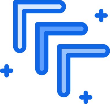 Beyaz arkaplanda mavi ok simgesi izole edildi.