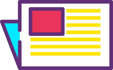 Gazete. Web simgesi basit illüstrasyon