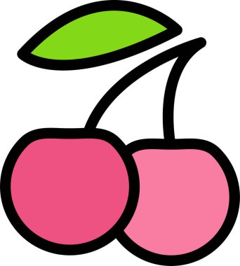 Kiraz. Web simgesi basit illüstrasyon