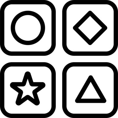 Geometrik şekiller simgesi, vektör çizimi beyaz arkaplanda izole edildi