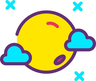 Gece gökyüzünde ayın vektör çizimi