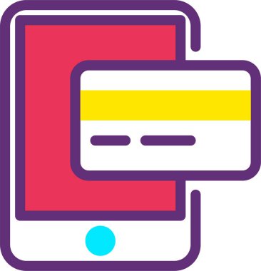 Kredi kartıyla. Basit resimleme