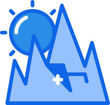 Dağlar. Web simgesi basit illüstrasyon 