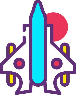 Roket. Web simgesi basit illüstrasyon