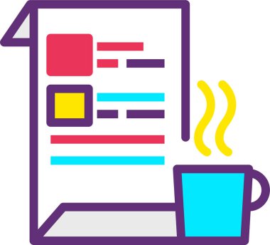 Kahve. Web simgesi basit illüstrasyon