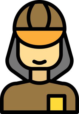 Kadın. Web simgesi basit illüstrasyon