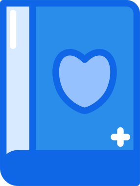 Kalp ve kitap. Web simgesi basit illüstrasyon