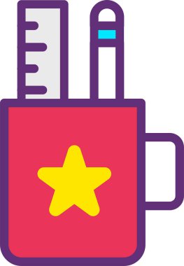 Bardak. Web simgesi basit illüstrasyon