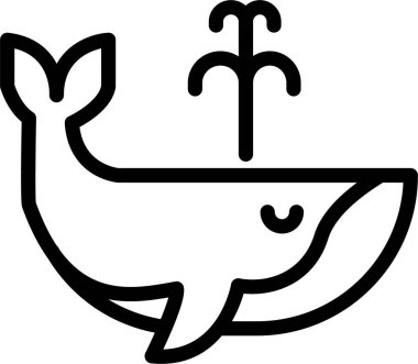 balina ağı simgesi, yaz vektör resimleme