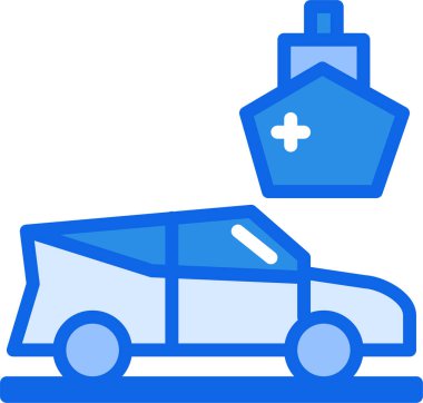 gemi web simgesi, basit vektör illüstrasyonu