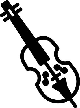 müzik enstrümanı simgesi, basit vektör çizimi
