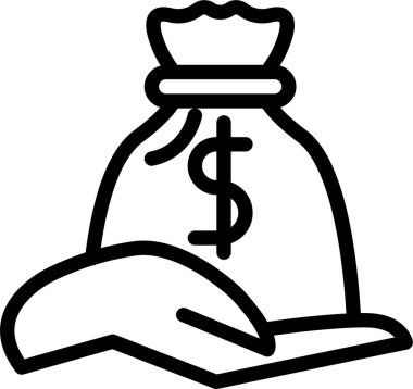 para ve finansal web simgesi, basit vektör illüstrasyonu   