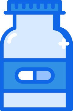 İlaç şişesi. Web simgesi basit illüstrasyon