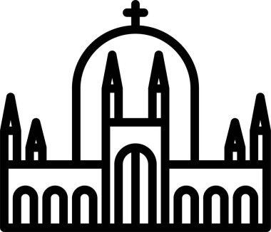 Kiliseye. Web simgesi vektör illüstrasyonu