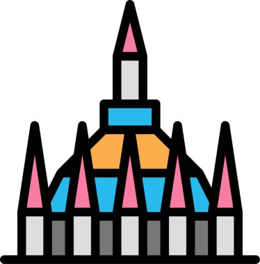 Bir bina simgesinin vektör illüstrasyonu