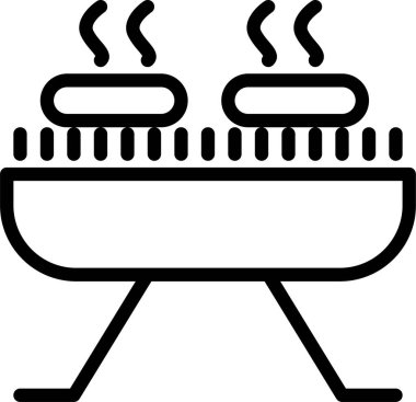 Barbekü. Web simgesi basit illüstrasyon