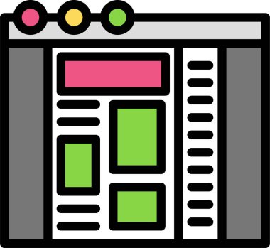 Bina. Web simgesi basit illüstrasyon