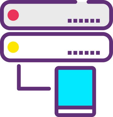 Sunucu. Web simgesi vektör illüstrasyonu