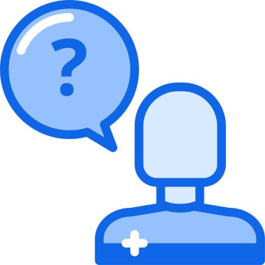 Soru işareti simgesi, basit vektör illüstrasyonu beyaz arkaplanda izole edildi