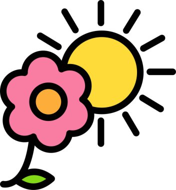 Güneş. Web simgesi basit illüstrasyon