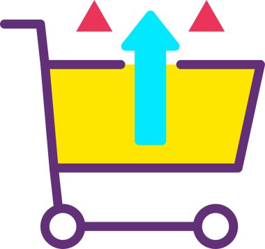 Alışveriş arabası. Basit resimleme