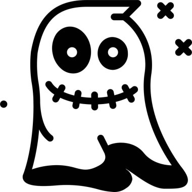 Hayalet simgesi, vektör illüstrasyonu beyaz arkaplanda izole edildi  